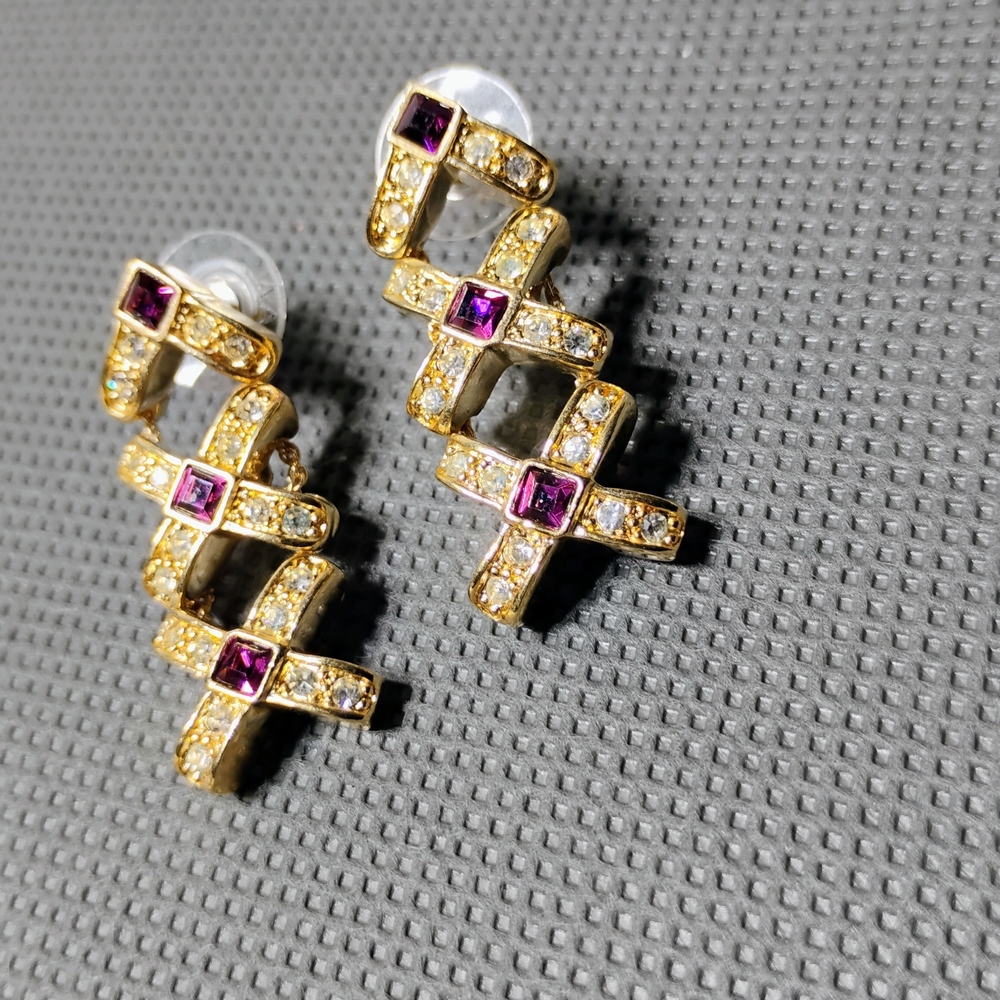 Roman Gold Tone Earrings
